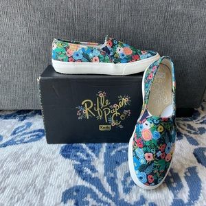 NWT Keds x Rifle Paper Co. Double Decker Shoes In Garden Multi Size 7.5